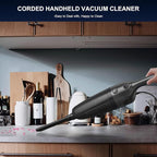 Corded Stick Vacuum Cleaner, Lightweight High Power Handheld Vac with Crevice Tool for Home, Apartment, Carpet, Pet Hair & Hardwood Floors, Black