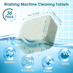 Loopeer 36 Pcs Washing Machine Cleaner Tablets Bulk 18 Month Supply Washer Machine Cleaner Pet Hair Remover for Laundry HE, Front & Top Load Washer Removes Residue, Pet Hair, Odors, Septic Safe