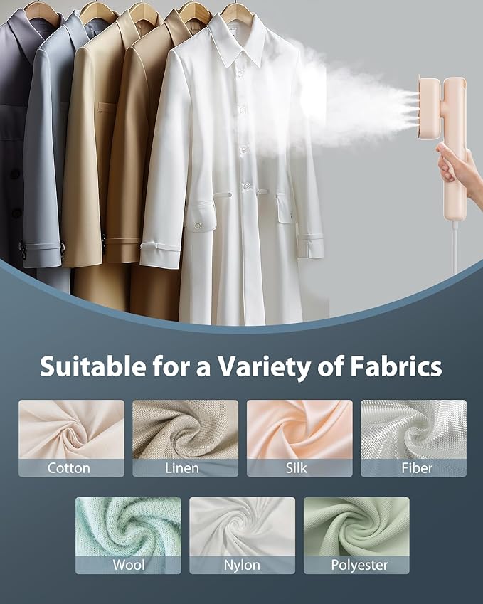 Smart Steam irons Handheld Steamer for Clothes – Global Voltage Adaptation, Palm-Sized & Lightweight (0.8lb), Dual Steam Modes, Easy Wrinkle Remover, Auto Shut-Off, for Travel & Home