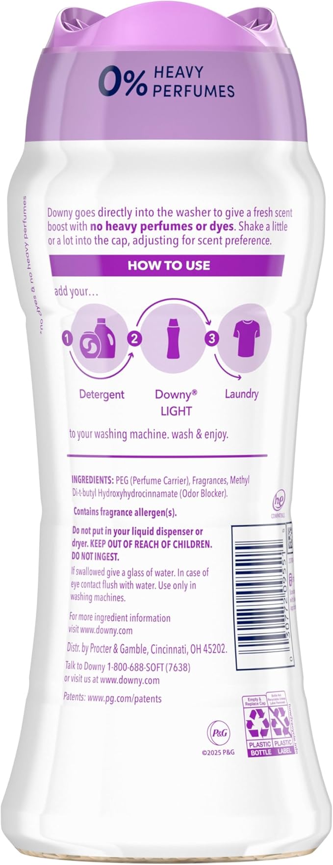 Downy Light Laundry Scent Booster Beads, White Lavender Scent, 12.2 OZ, In-wash fabric beads designed to be gentle with a light boost of scent, No Heavy Perfumes