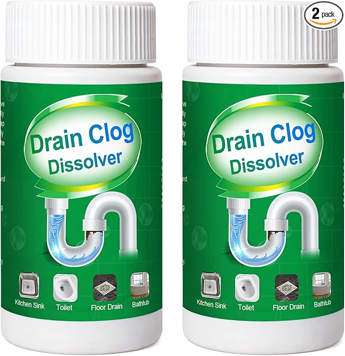 2pcs Pipe Dredge, Bubble Bombs Drain Cleaner, Powerful Sink and Drain Cleaner, Portable Powder Cleaning Tool, Super Clog Remover, Powder Agent for Kitchen Toilet Pipe Dredging