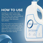 Zero Odor - Multi-Purpose Strong Odor Eliminator for Home, Office, Car, Bathroom, Hotel, Room Deodorizer, and Odor Neutralizer 64oz Refill, 2-Pack