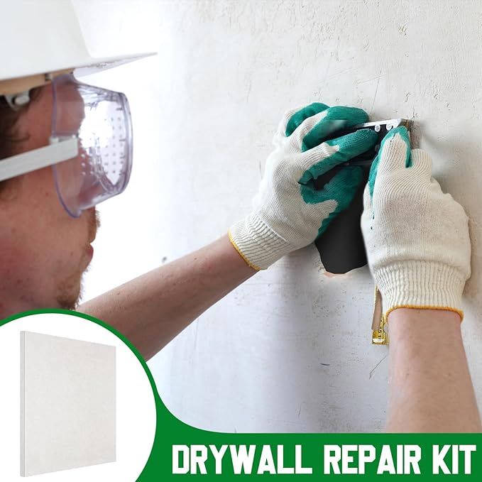 22 Pcs Drywall Repair Kit with 16x16x1/2" Drywall Repair Panel, Sheetrock Hole Patch Kit with Wall Patching Paste, Sanding Block, Putty Knives, to Fill Large Holes for Home Wall Surface Ceiling