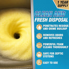 Garbage Disposal Cleaner and Deodorizer Tablets - 50 Count (1-Year Supply), Powerful Foaming Sink Cleaner, Quickly Eliminates Odors, Natural Drain Odor Eliminator for Kitchen Disposal Care