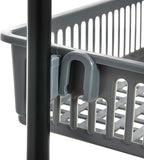 Household Essentials Household Essentials Over the Door Basket Storage Rack, Gray and Black
