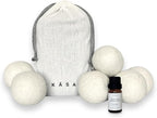 Premium Wool Dryer Balls, Set of 6 XL 100% New Zealand Wool, Natural Fabric Softener, Reusable, Anti Static, Reduces Drying Time, Wrinkles, Pet Hair, Lint