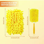 Reusable Duster Refill Compatible with Swiffer Hand Duster - 360 Heavy Duty Microfiber Duster Refills - 4 Pack for Ceiling Fans, Furniture, and Electronics (Yellow,Handle is Not Included)