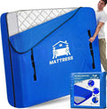 Mattress Bags for Moving, BETU Mattress Protector Waterproof Mattress Cover Full Size Storage Bags with 8 Heavy-Duty Handles and Zipper for Bed Extra Thick Large Reusable (2 Pack, 77"x57"x15" Blue)