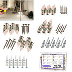 Self Drilling Drywall Anchors with Screws Kit 120 Pcs-4 sizes Sheetrock Anchors & 5 sizes Screw Sizes New Upgraded Zinc Plated Steel and Plastic A variety of sizes are sufficient for various scenarios