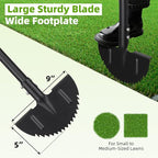 Edger Lawn Tool, Heavy Duty 49 Inch Border Edger with Half Moon Sharp Blade, T-Grip, Wide Footplate, Saw Tooth Rustproof Manual Lawn Edger for Landscaping, Yard,Garden, Sidewalk, Flower Beds