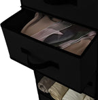 GRANNY SAYS Hanging Closet Organizer 6 Shelves, Closet Organization and Storage with 5 Different Drawers, 6 Side Pockets Wardrobe Clothes Organizer for Closet, Black, 1-Pack