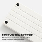 Instant Dry Sink Caddy Kitchen Sink Organizer, Quick Drying Stone Tray Diatomite Sponge Holder Soap Dish, Bathroom Countertop Fast Dry Water Absorbing Vanity Rack, White, 12" x 5"