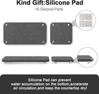 Water Absorbing Stone Tray for Sink | Quick Drying Diatomaceous Earth Coasters | Soap Dish Holder & Toothbrush Holder for Bathroom Counter | Hand Soap & Plant & Toiletries | Dark Grey 4-Pack