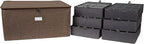 Covermates Keepsakes - Adjustable Zip-Top Storage Box - Configurable FlexGrid Compartments - Heavy Duty Polyester- Reinforced Handles - Stackable Design - Indoor Storage, Brown Heather