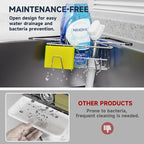 NiHome Extendable Arm Stainless Steel Kitchen Sink Corner Caddy, Easy Install Space-Saving Adjustable Sponge Holder for Most Square Standard Sinks, Non-Slip Rust-Resistant for Brushes, Soap, Sponges
