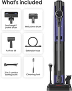 Tineco Cordless Vacuum Cleaner, Lightweight Stick Vacuum with Powerful Suction, ZeroTangle Brush with 3L Auto Dust Base for Hard Floor, Carpet & Pet Hair Pure ONE Station Furfree