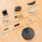 Robot Vacuum and Mop Combo, Robotic Vacuum Cleaner 5000Pa Strong Suction 130 Mins Runtime, Slim, Low Noise, Automatic Self-Charging, Wi-Fi/App/Alexa Control, Ideal for Hard Floor, Carpet, Pet Hair