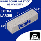 PUMIE Extra Large Pumice Scouring Stick, 2x Larger Than Regular Stick, Heavy Duty Pumice Cleaning Stone for Tough Kitchen Stains, Toilet Bowls & Rings, Extra Large Pumice Cleaning Bar for Rust & Pain