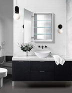 Krugg Medicine Cabinet | Recess or Surface Mount | Blum Hinge 170 Degree Soft Close | (20"x30")