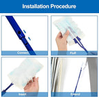 Replacement Handles Compatible with Swiffer Duster Refill, Swiffer Duster Extended Handle,Foldable & Extendable Dust Handle Only(Blue 3pcs)