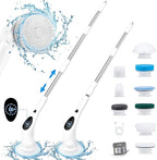 Electric Spin Scrubber, Cordless 3 Speeds Cleaning Brush 430 RPM, Adjustable/Detachable Long Handle, Shower Scrubber for Bathroom, Car, Floor, Shower Cleaning Brush with 9 Replaceable Brushes