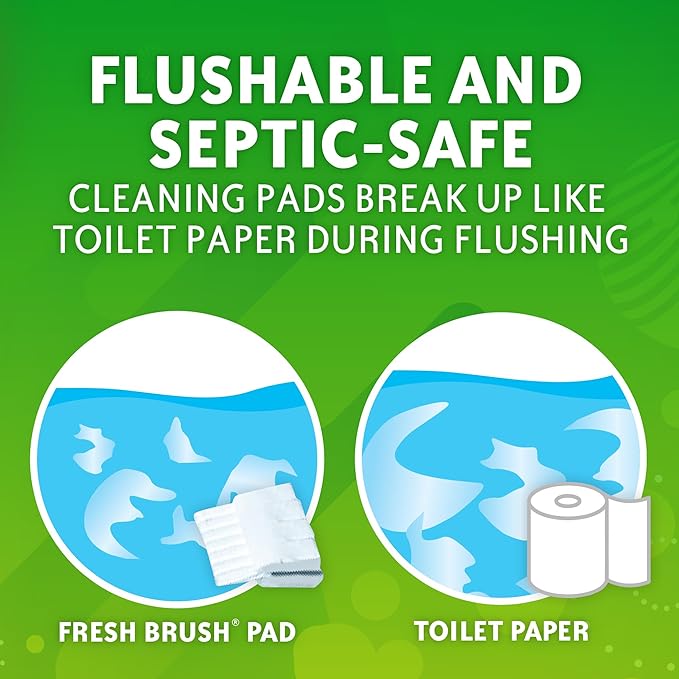 Scrubbing Bubbles Flushable Toilet Bowl Wand Cleaner Refills, Fresh Brush Cleaner Toilet Refill Pads, Removes Limescale & Odors, Citrus Scent, 20 Count (Pack of 2)
