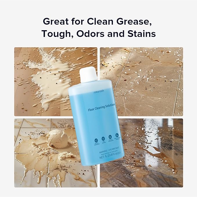 roborock Floor Cleaning Solution, Floor Cleaner for Hardwood, Compatible Robot Vacuums with Mopping and Wet and Dry Vacuum, 1L, 33.8 Fl. OZ (Pack of 2)