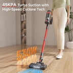 Cordless Vacuum Cleaner, 530W/70Mins Vacuum Cleaners for Home,Self-Standing Stick Vacuum with Smart Touch Screen,Rechargeable Lightweight Vacuum for Pet Hair,Carpets, Hard Floors