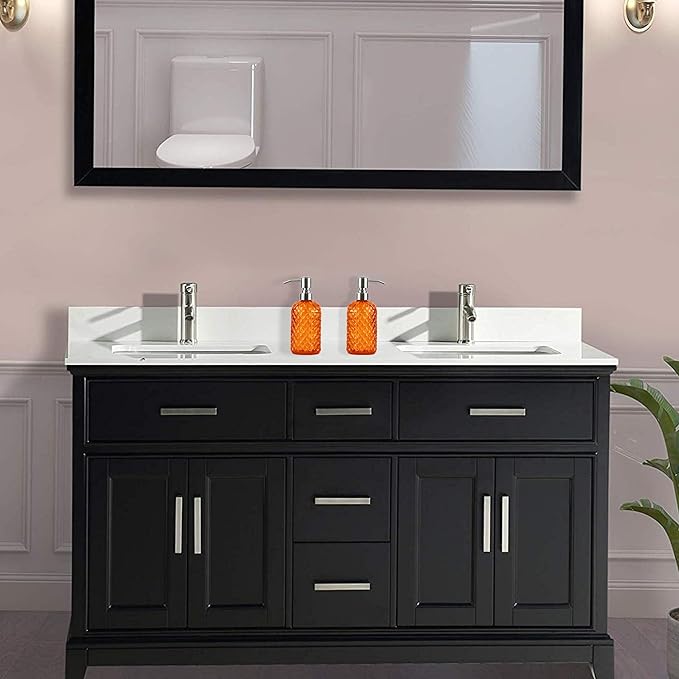 Bathroom & Kitchen Glass Hand and Dish Soap Dispenser with 304 Rustproof Stainless Steel Pump (Orange-2pack)