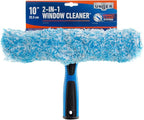 Unger Professional Connect and Clean 2-in-1 Squeegee and Scrubber, 10” Window Cleaning Tool, Commercial and Residential Use, Washer Cleaner Supplies to Remove Excess Water and Dry