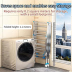 Heavy Duty Clothes Drying Rack Foldable with Brake Wheels,75''Extra-Thick Metal Frame, 26 Rods Commercial-Grade Large Capacity,No Assembly Required, Adjustable Height for Indoor Outdoor Use