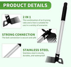 Weeding Puller Tool 8 Tooth, Manual Weed Rake Weeder Remover Tool Gardening, Dandelion Gardenia Uprooting Tool for Yard, Lawn, Patio and Garden