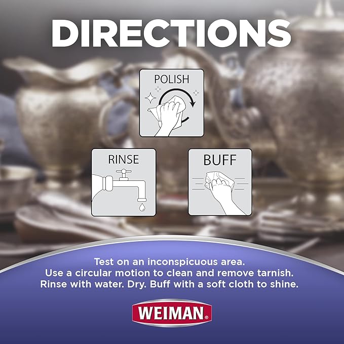 Weiman Jewelry Polish Cleaner and Tarnish Remover Wipes - 20 Count with Polishing Cloth - Use on Silver Jewelry Antique Silver Gold Brass Copper and Aluminum