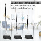 Heavy Duty Angle Broom 2 Pack - White Broom for Outdoor & Indoor, Garage, Driveway, Sidewalk, Kitchen & More, Long Handle