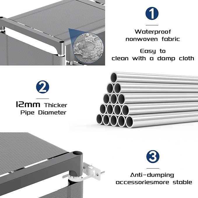 Mavivegue Book Shelf, 12 Cube Storage Organizer, DIY Bookcase, Metal Cube Bookshelf, Cubbies Closet Storage Organizer Shelves for Bedroom,Living Room,Home,Office