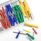 Drywall Anchors and Screws Kit 220Pcs, 110 Plastic Anchors, 110 Wall Screws, Includes 6 Different Size Wall Anchors and Screws for Drywall