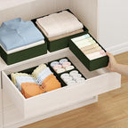 DIMJ Drawer Organizer Clothes Storage - 18 Pack Baby Dresser Organizer for Nursery, Foldable Closet Drawer Organizer Bins for Bedroom Organization, Fabric Storage Dividers for Socks, Underwears, Green