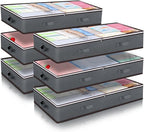 90L Under Bed Storage Containers, 6 Pack Underbed Closet Storage Organizer System, Moving Bags with Clear Window and Reinforced Handles for Bedding Pillows Blanket Clothes Wardrobe Bedroom