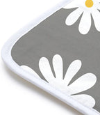 Encasa Homes Ironing Mat/Pad (Small 28"x20") with 3mm Padding & Silicone Iron Rest for Steam Pressing on Tabletop or Bed - Heat Resistant, Portable, Quilting & Travel Blanket - Daisy Grey