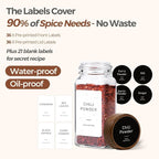 ComSaf 24Pcs (4Oz) Glass Spice Jars with Label, Airtight Seasoning Containers with Lid for Home Cooks to Organizing Herbs, Sugar, Pepper, Salt, Glass Spice Bottles Organize Cabinet & Drawer