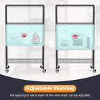 FDW 4-Tier Wire Shelving Unit Adjustable Garage Shelving 1400 lbs Weight Capacity Storage Shelves with Wheels for Home Kitchen Garage Commercial, 14" Dx36 Wx62 H, Black