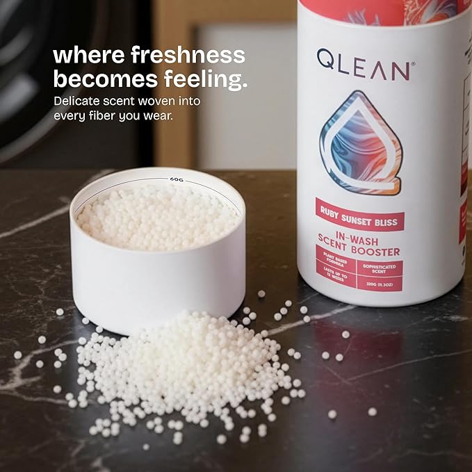 QLEAN In Wash Scent Booster Beads - 100% Plant Based - Natural Laundry Booster Beads & Smell Deodorizer - Environment Friendly Odor Eliminator for Clothes (320 grams) (Sweet Summer Love)