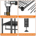 Heavy Duty Clothes Rack, Clothing Racks for Hanging Clothes, Freestanding Garment Racks with Shelves, Adjustable Closet Racks, 73.6" L x 17.3" W x 76.4" H, Max Load 1000LBS, Black