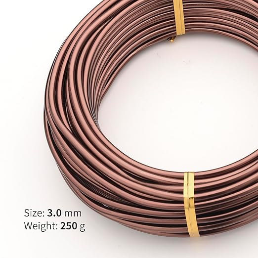 Bronze-3.0mm/9gauge-Anodized Aluminum Bonsai Training Wire 250g Large Roll,Many Size to Choose,KSVZS Bendable Metal Wire for Crafts,Sculpting,Armature and Daily Use,Necessities for Family