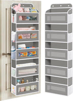 Over The Door Organizer, 5 Shelves Closet Door Hanging Organizer with 10 Mesh Pockets, Nursery Closet Organizer, Baby Essentials, Dorm Room Essentials for Girls