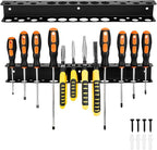 Screwdriver Plier Organizer Heavy Duty Wall Mount Tool Storage Rack Screwdriver Organizer Hand Tool Hammer Pliers Storage Rack For Garage Workshop Homes Workshops Sheds，15.75 Inch