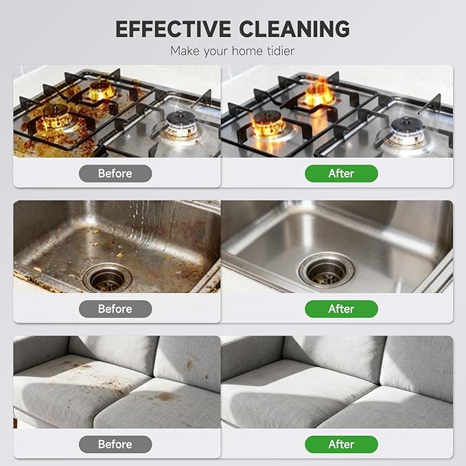 Steam Cleaner, Portable Steamer for Cleaning, Multipurpose Cleaning Steamer with Replacement Heads for Home, Dirt, Grease, Grout, Tile,Floor, Car Detailing