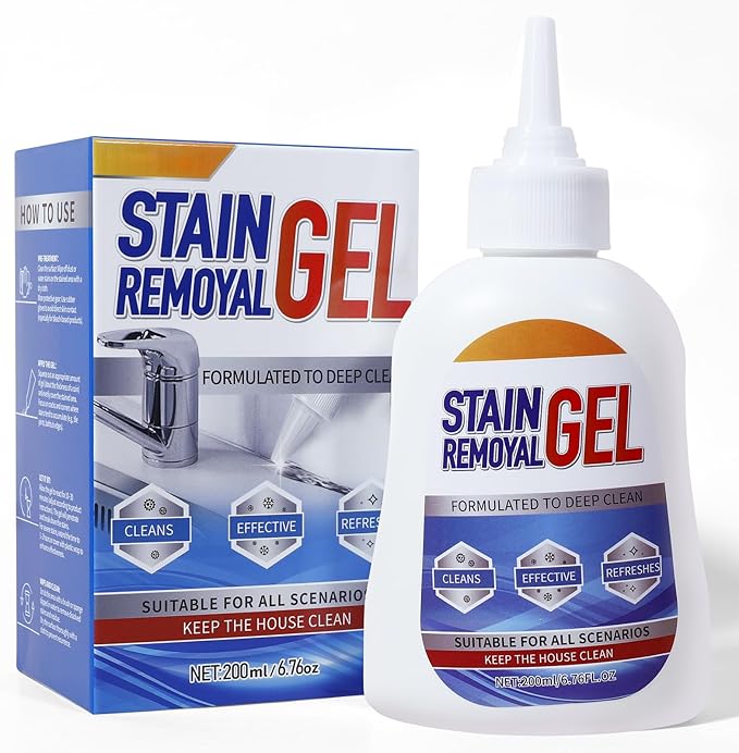 Mold Stain Remover Gel :Use on Washing Machine Gasket,Sink,Shower and Bathroom Grout - Front Load Washer Cleaning Solution,Heavy Duty Stain - 6.76 Fl oz