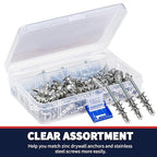 Drywall Anchors and Screws Kit, 100 Pcs Self Drilling Drywall Anchors, 50 Pcs Zinc Sheetrock Anchors and 50 Pcs #8 x 1-1/4" Metal Screws, Heavy Duty Wall Anchors, 75 Lbs Hanging Mounting