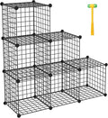 TUMUCUTE Wire Cube Storage Organizer, Metal Storage Shelves Bookshelf, Stackable Modular Closet Organizer for Bedroom Living Room, Office, Storage Shelves (6 Cubes, Iron)